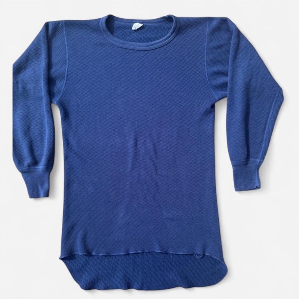 Men's Vintage JE Morgan Arctex  Long Sleeve Blue Thermal Under Shirt 2XL